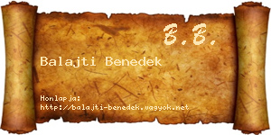 Balajti Benedek névjegykártya